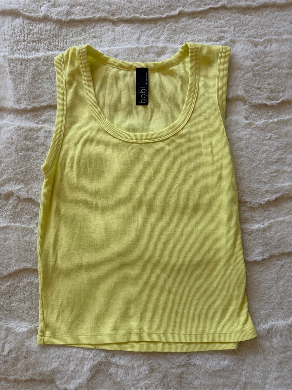 bobi Lemon Yellow Ribbed Tank